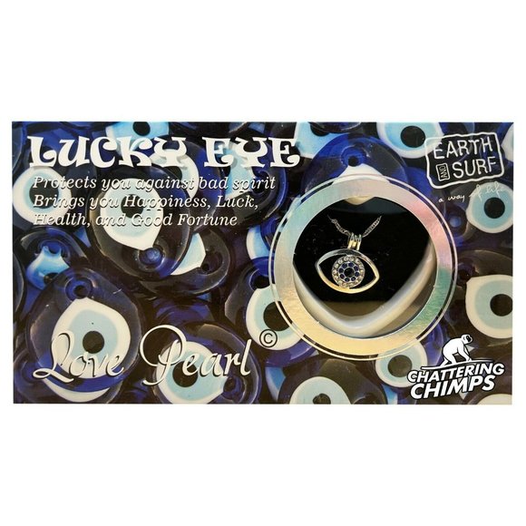 Lucky Eye Chattering Chimps Love Wish Pearl Kit DIY Chain Pendant Necklace - Picture 1 of 6
